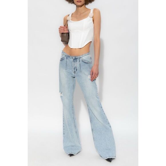 The MANNEI Nula High Rise Flare Jeans in Denim, Lt Blue, NWT, Size 34 - Picture 16 of 16